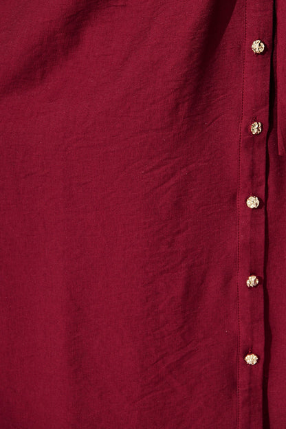Monday Muse Midi Shirt Dress in Wine