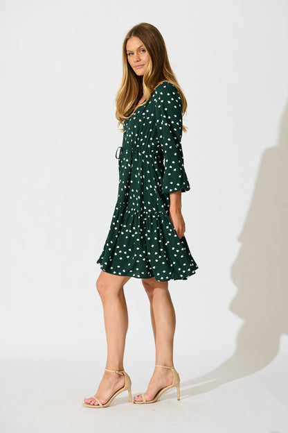 Have My Heart Dress in Emerald with White Speckle
