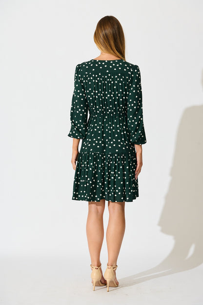 Have My Heart Dress in Emerald with White Speckle