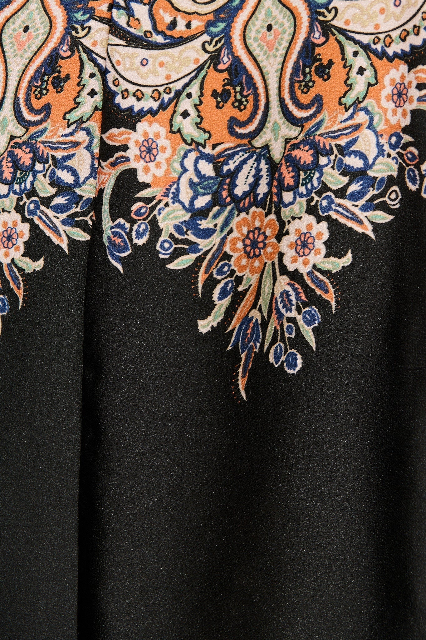 PRE ORDER Alvana Midi Shirt Dress in Black and Multi Print Satin