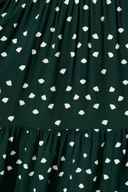 Nevi Tiered Midi Dress In Emerald Spot