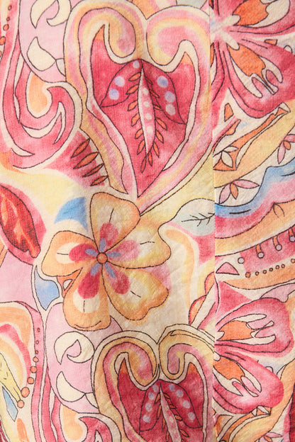 Luna Mirage Top in Multi Pink Print