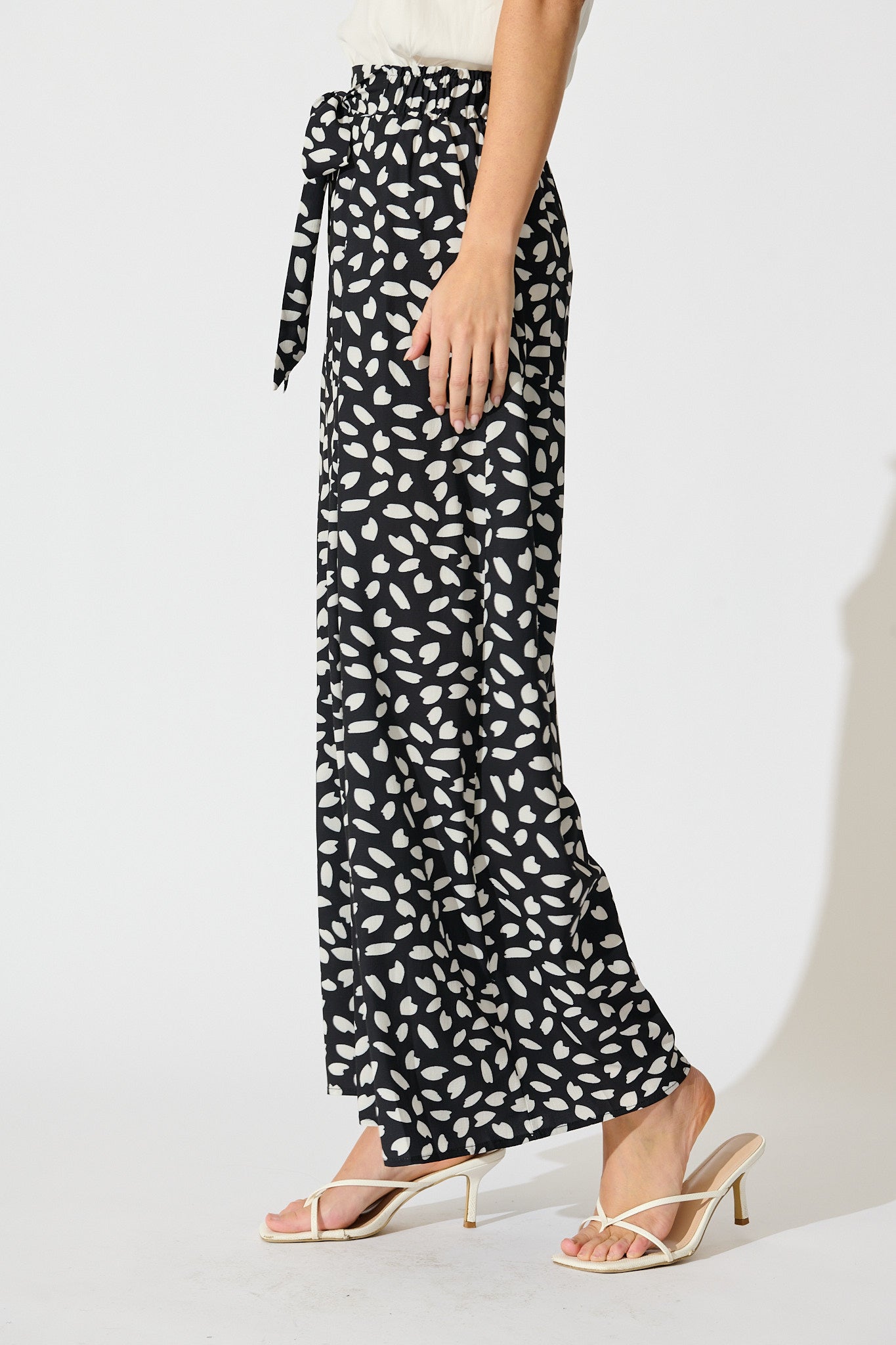 Page Pants in Black and White Leaf