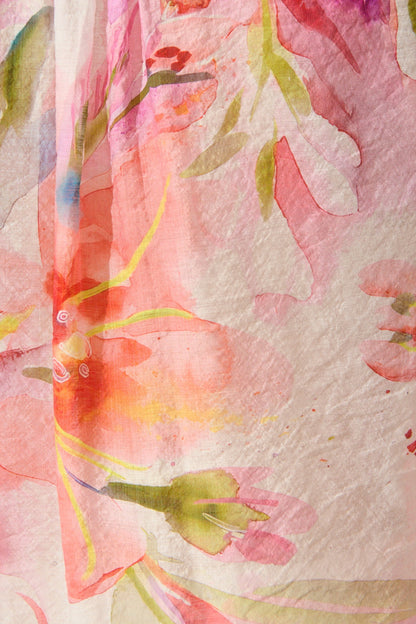 Wisteria Whisper Shirt in White with Multi Floral