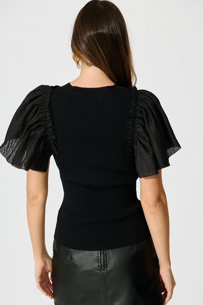 Fly Away Knit Top in Black