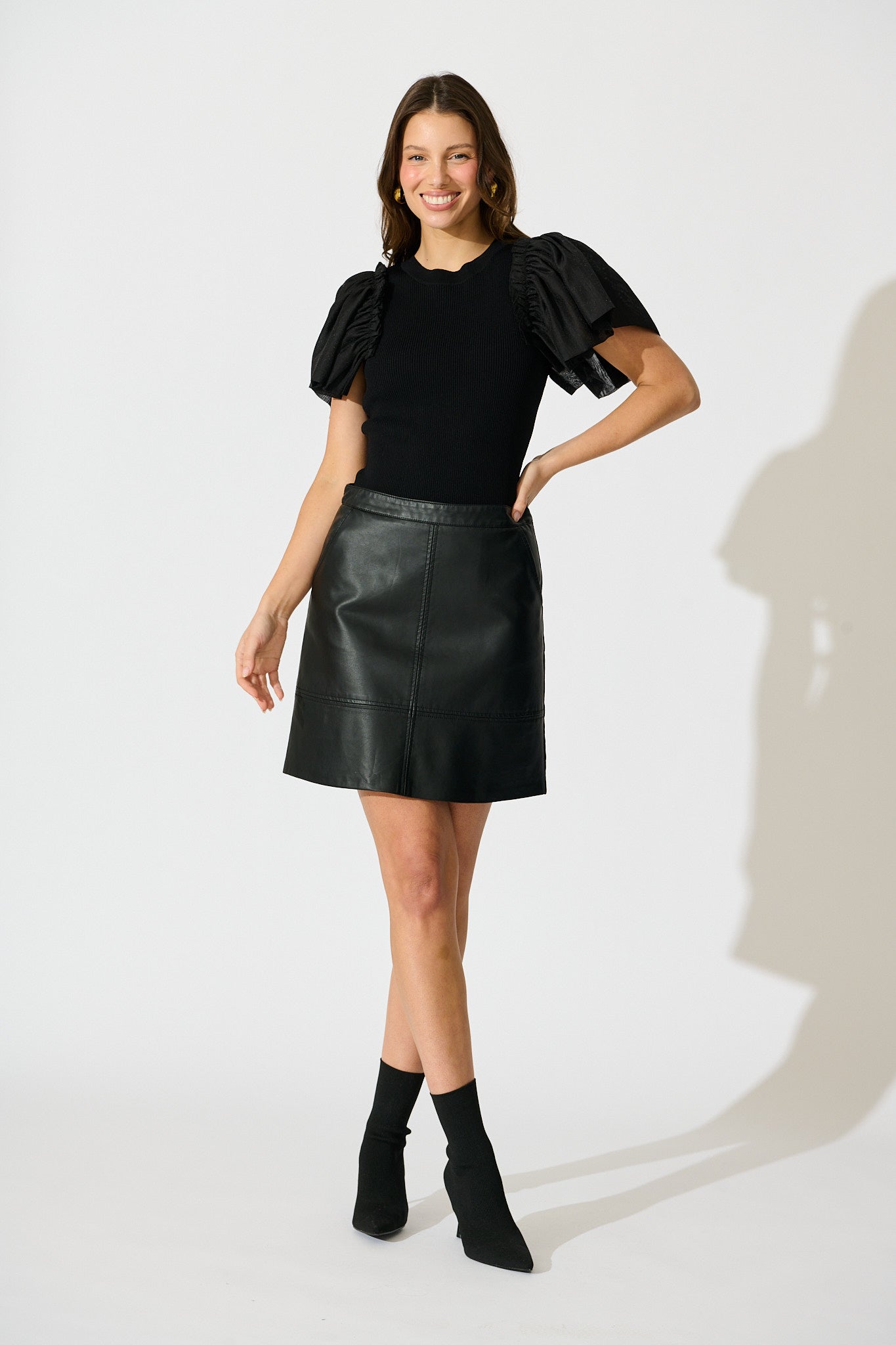 Fly Away Knit Top in Black