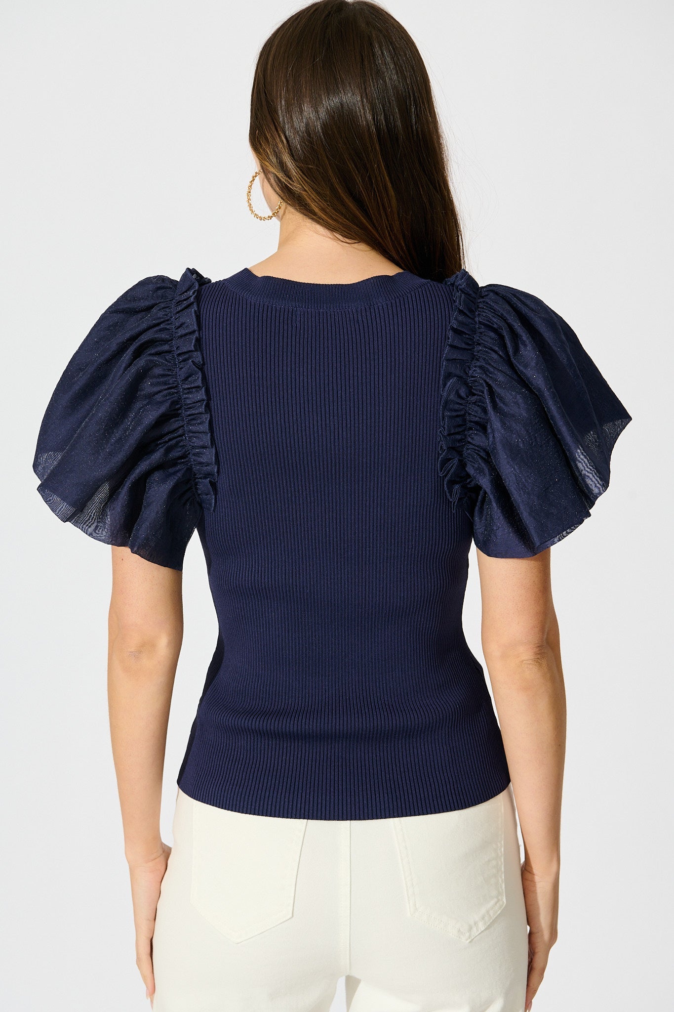 Fly Away Knit Top in Navy
