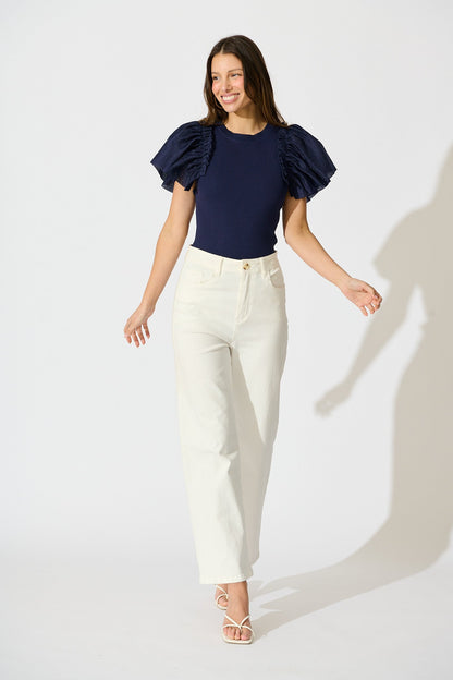 Fly Away Knit Top in Navy