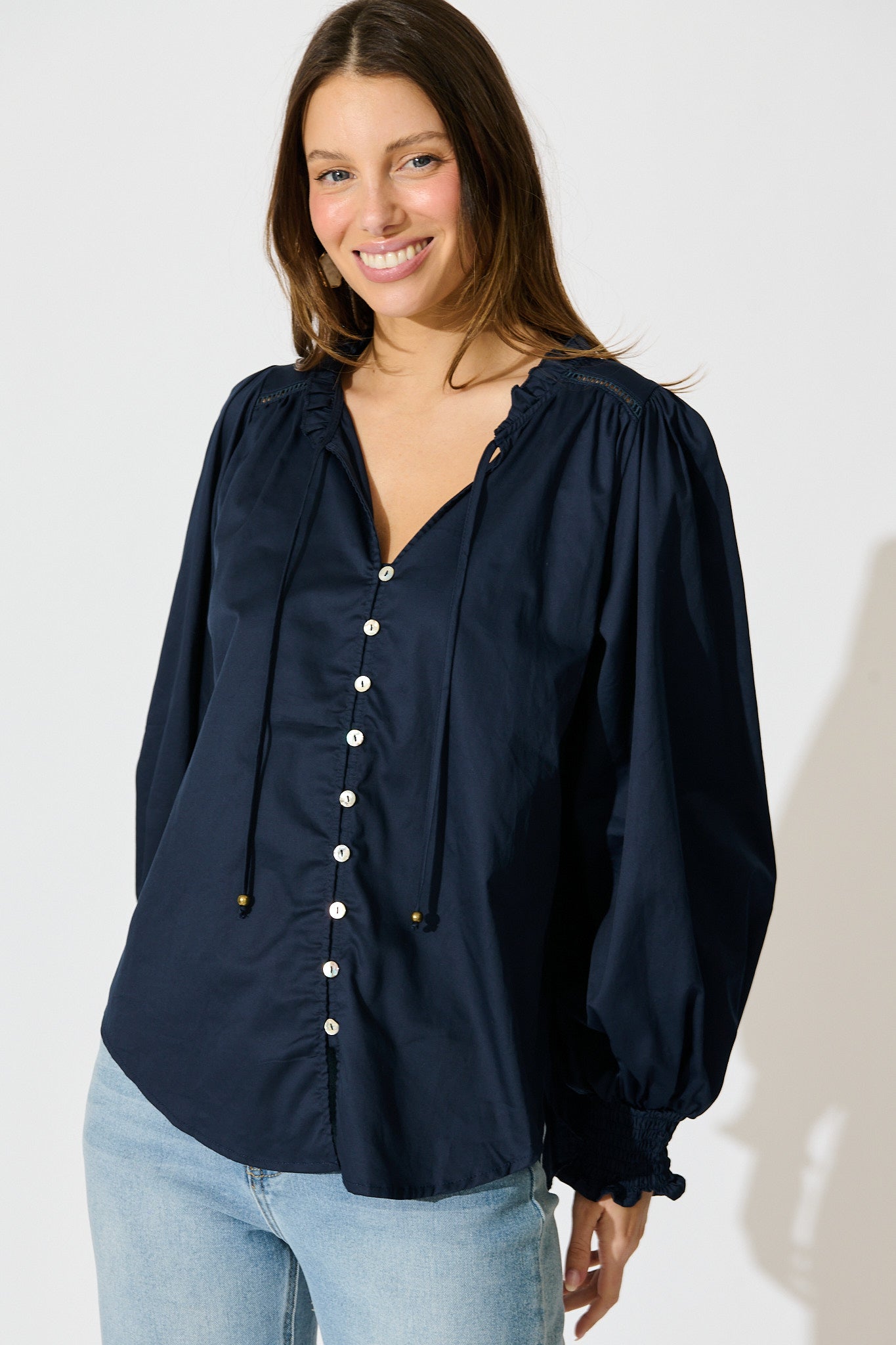Devotion Top in Navy Cotton