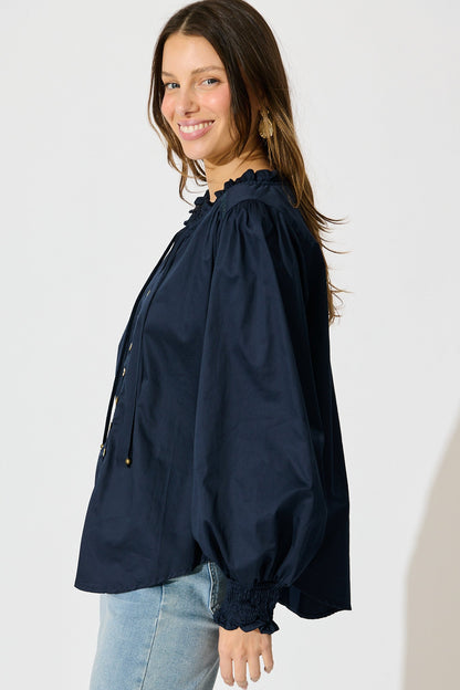 Devotion Top in Navy Cotton