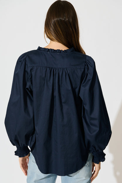 Devotion Top in Navy Cotton