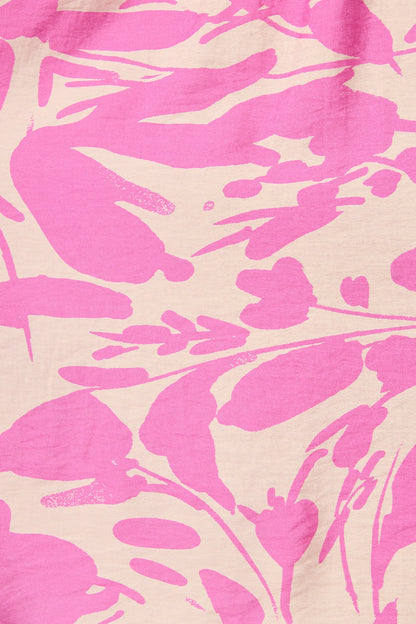 PRE ORDER Mina Smock Dress in Cream and Pink Print