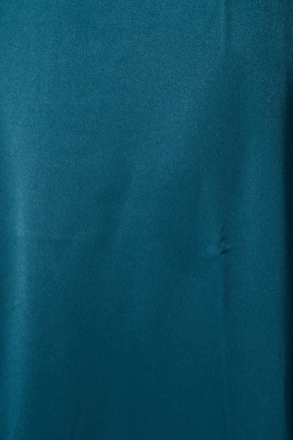 Shine Supreme Maxi Skirt in Teal Satin