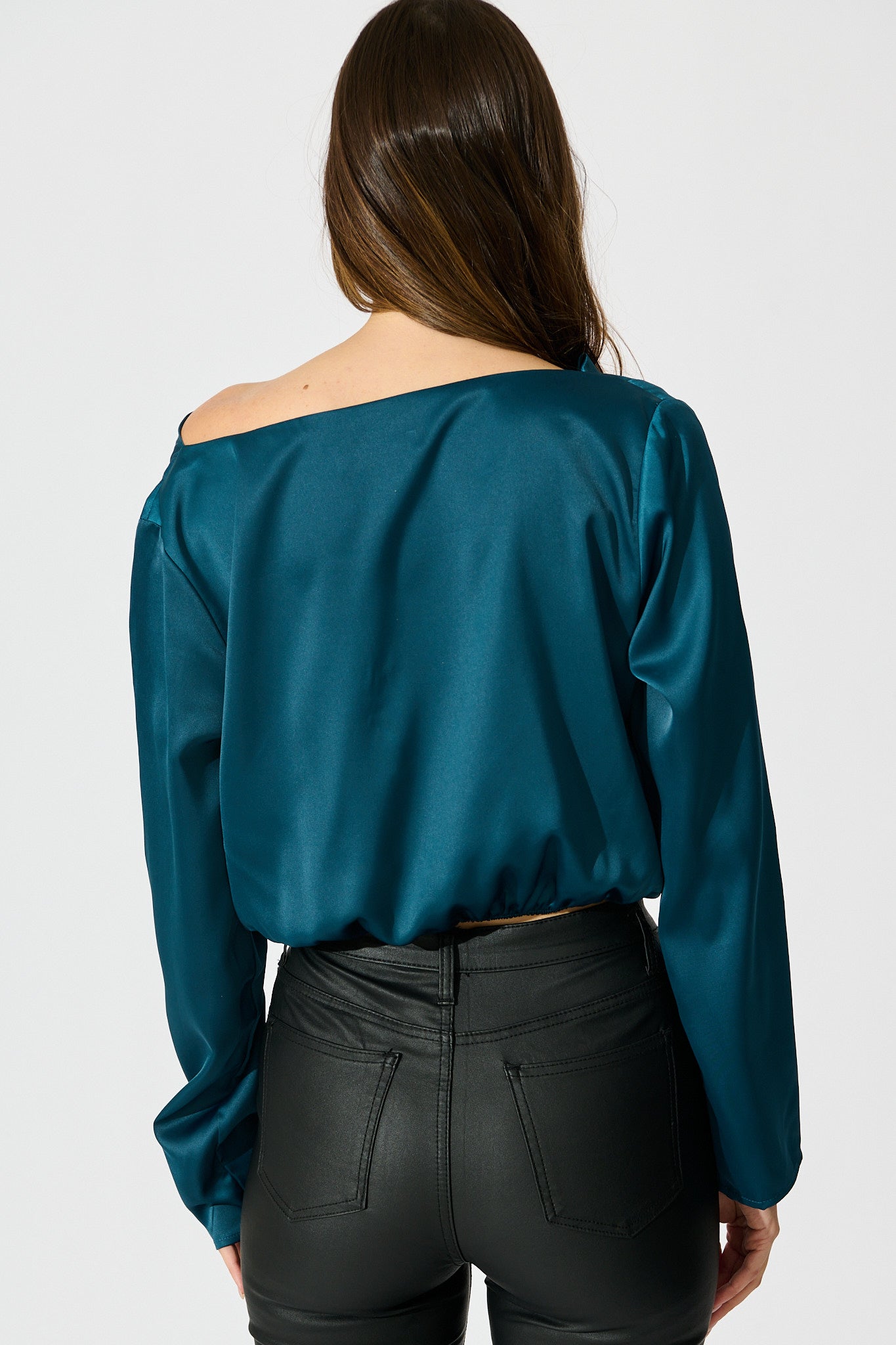 Nova Nights Top in Teal Satin