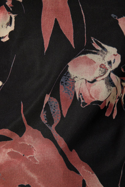 Lily Of Love Mesh Top in Black Floral Print