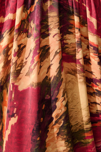 Solita Top in Multi Watercolour Satin