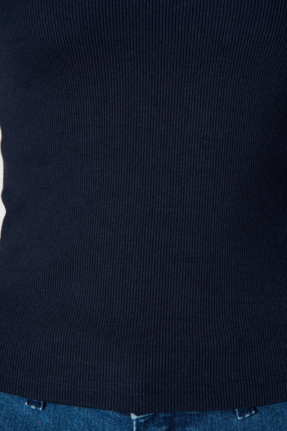 Marsha Top in Navy Cotton