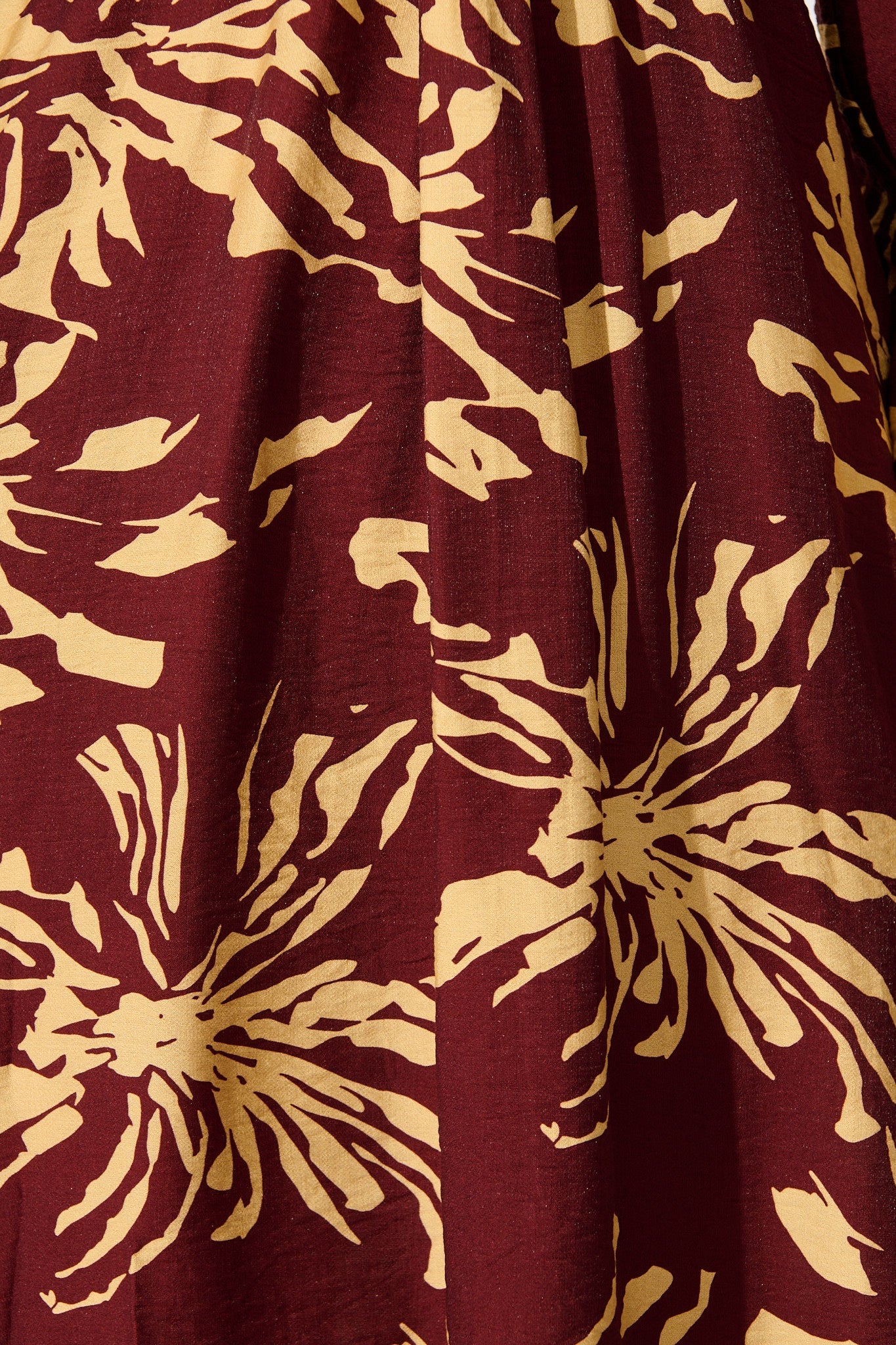 Flora Script Maxi Dress in Wine with Cream Print