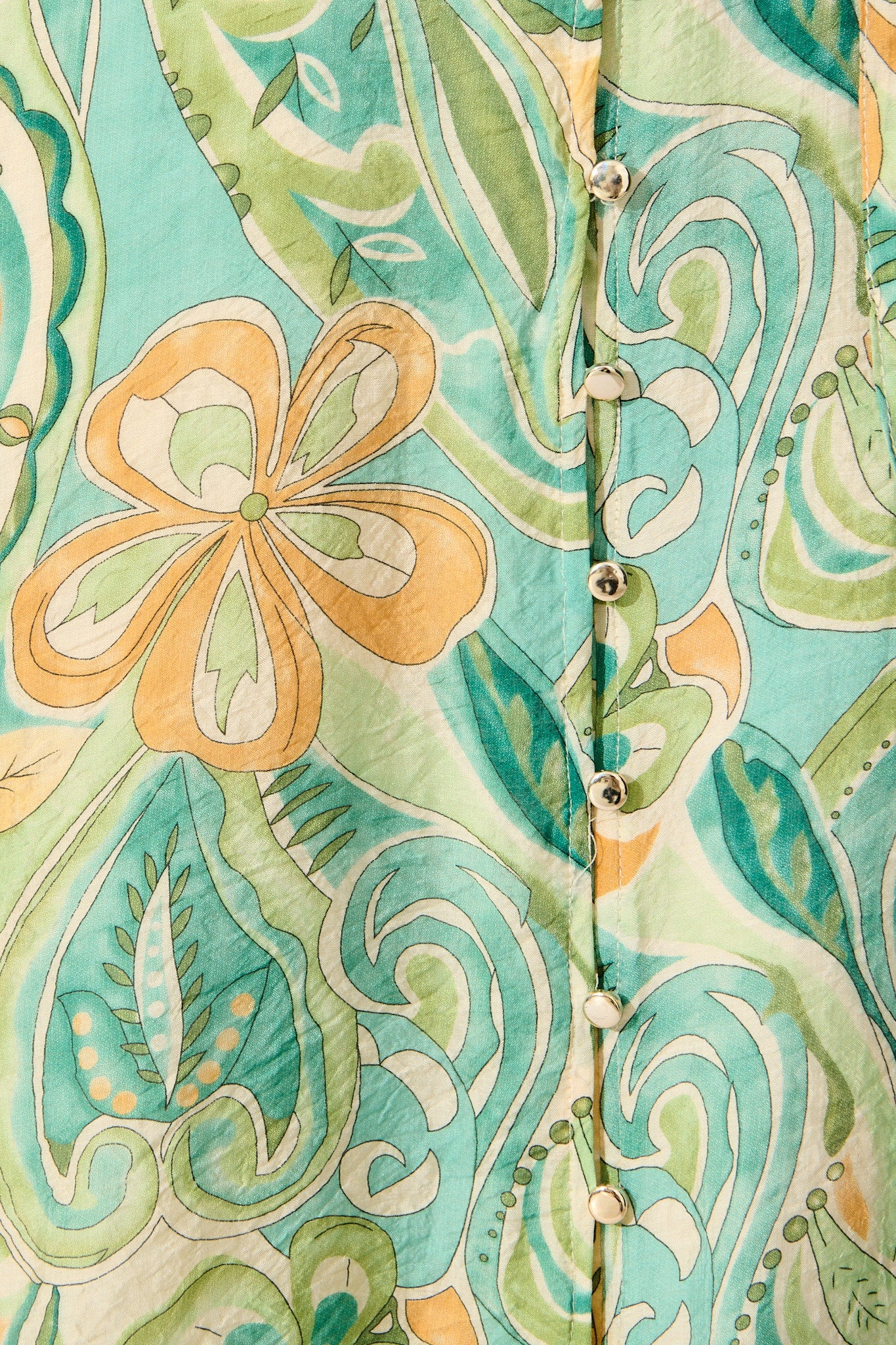 Mystic Mirage Midi Shirt Dress in Multi Green Print