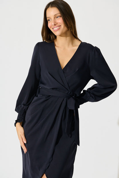 Rosemarie Midi Dress in Navy