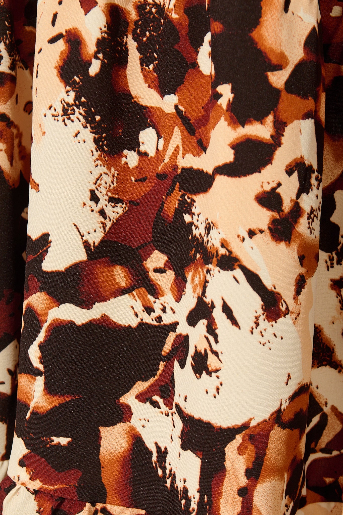 Loop Me Maxi Shirt Dress in Multi Brown Print Satin