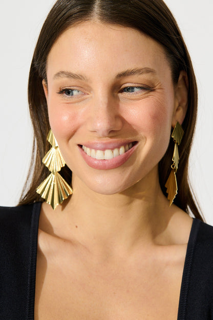 Ruby Drop Earrings in Gold