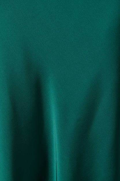 Vision of Love Midi Dress in Emerald Satin