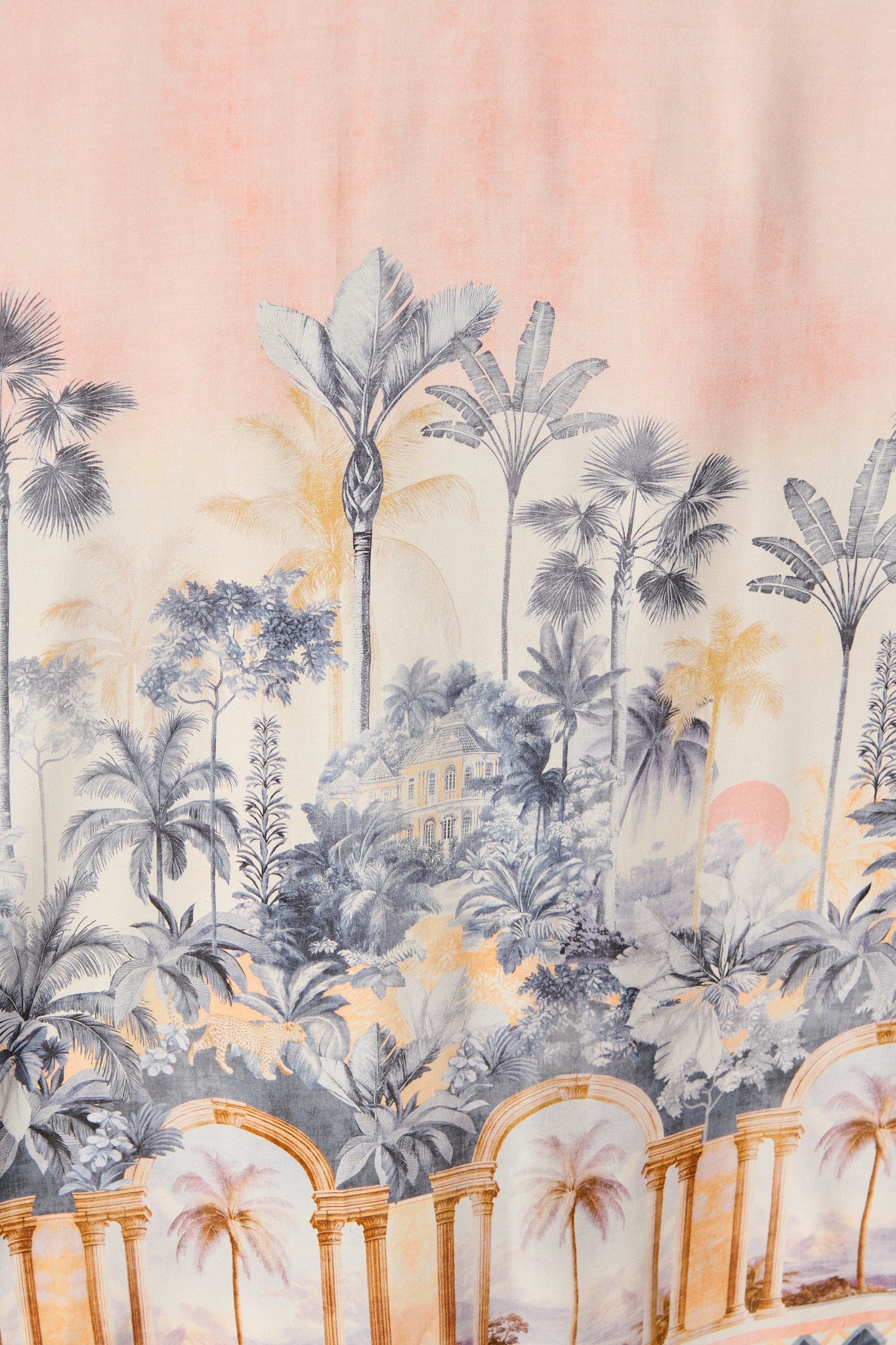 Willa Maxi Sundress in Blush Palm Tree Print