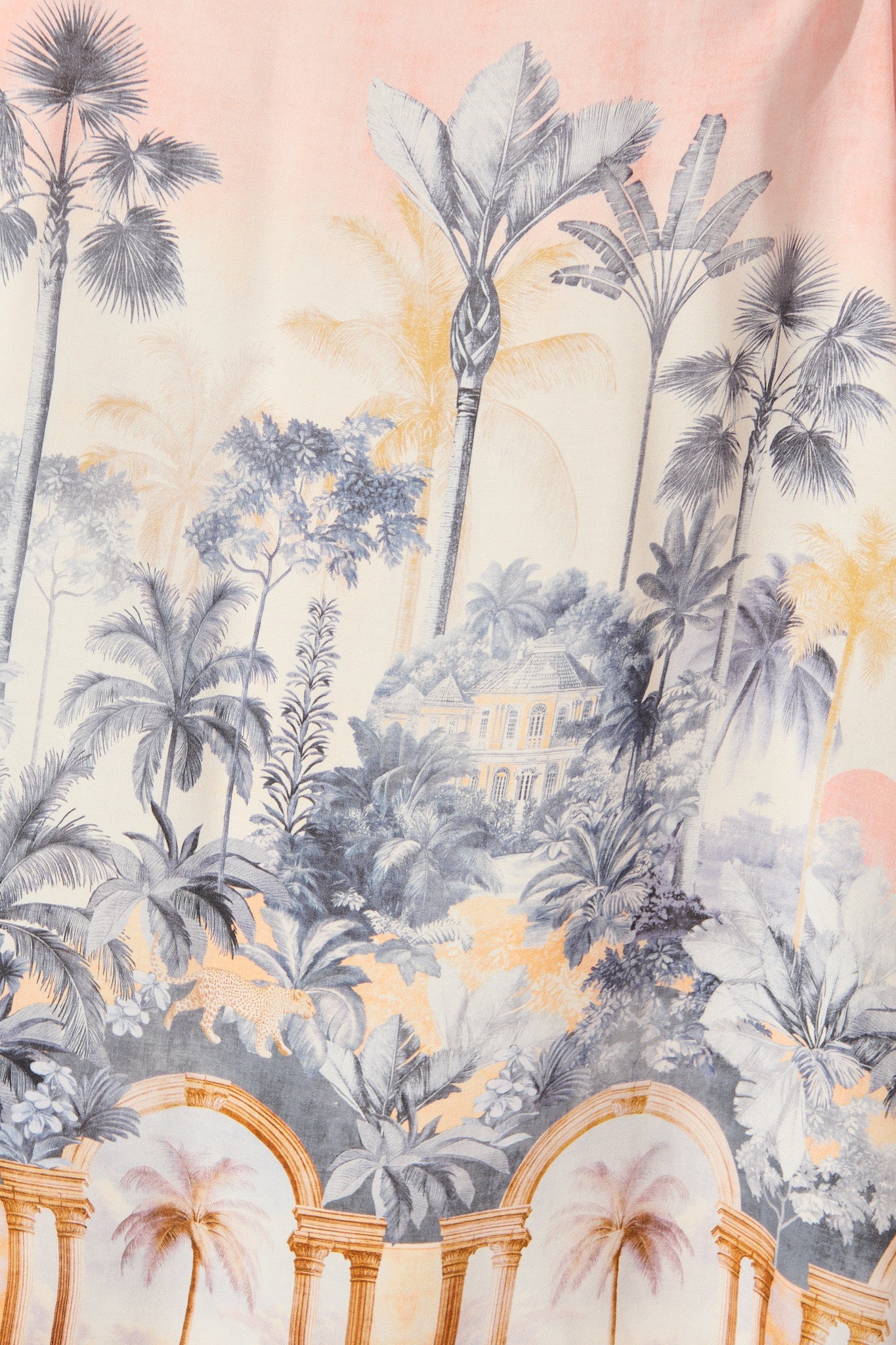 Mariah Pant in Blush Palm Tree Print