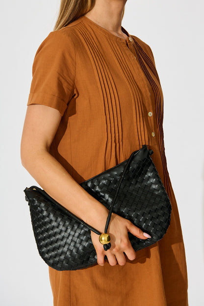 Esther Shoulder Bag in Black PU