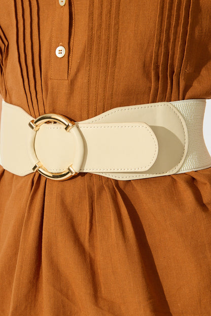 Camille Belt In Cream Stretch