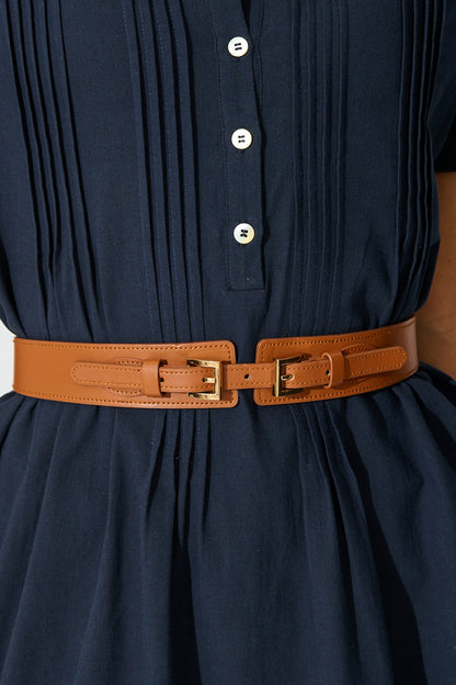 Jessie Belt in Tan Stretch