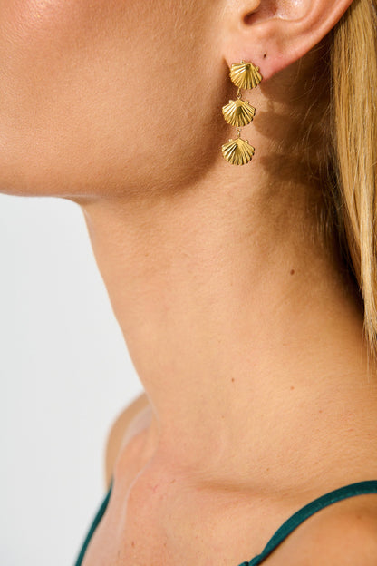 Long Island Drop Earrings in 14k Gold Plated