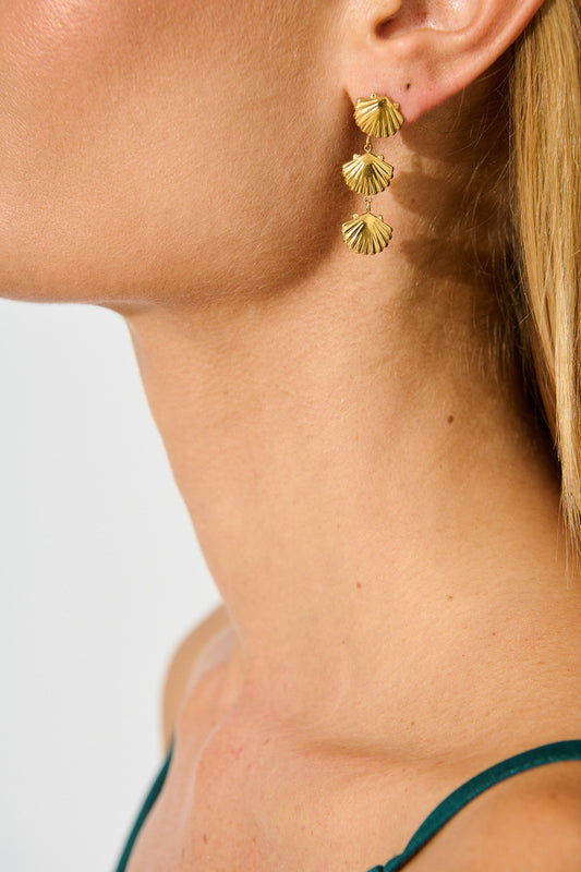 Long Island Drop Earrings in 14k Gold Plated