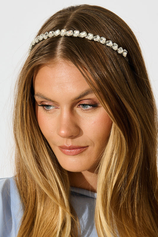 Piper Headband in Clear Diamante