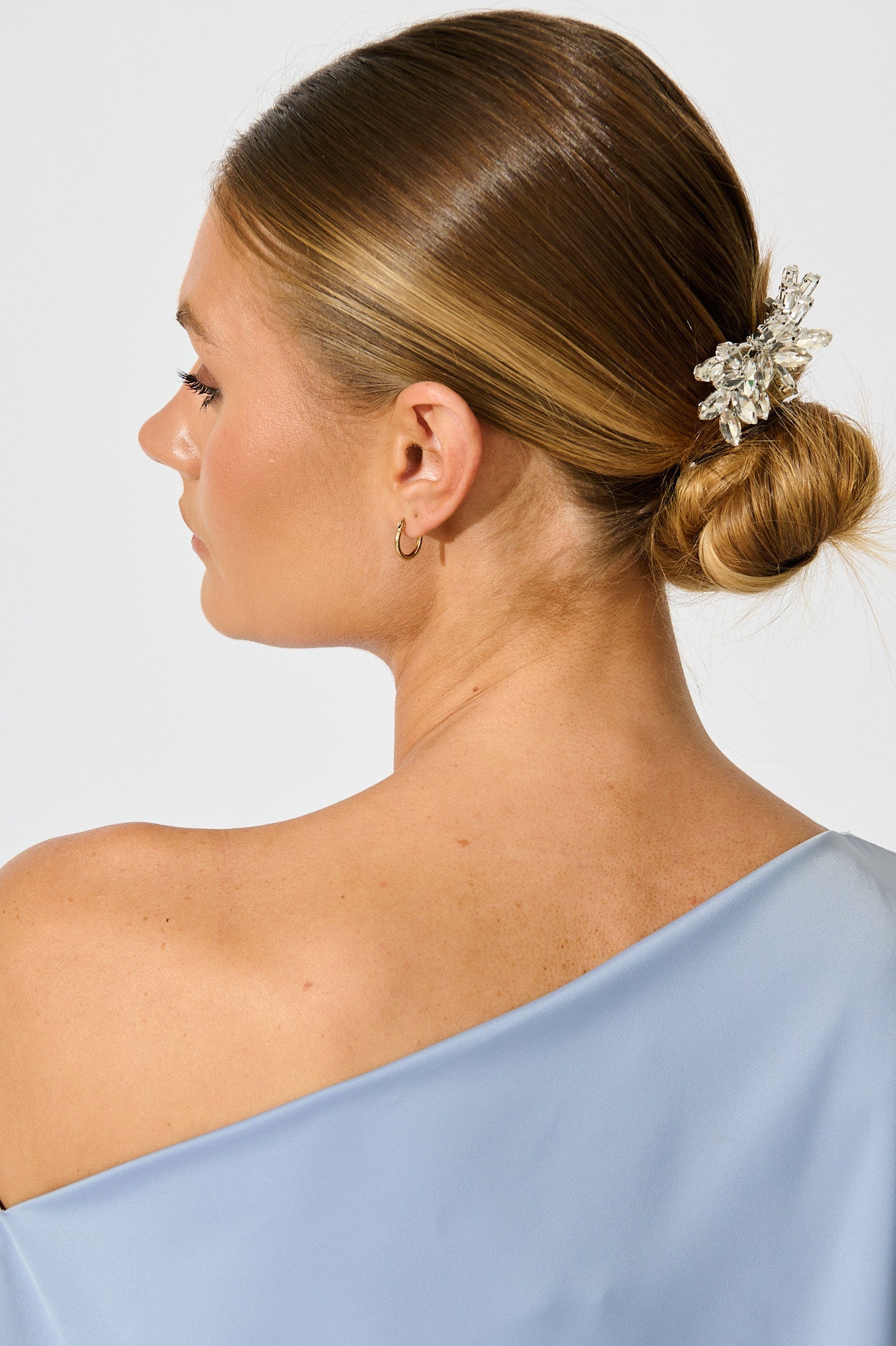 Stephanie Bridal Hair Comb Clip in Clear Diamante