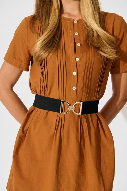 Carrie Belt in Black Stretch