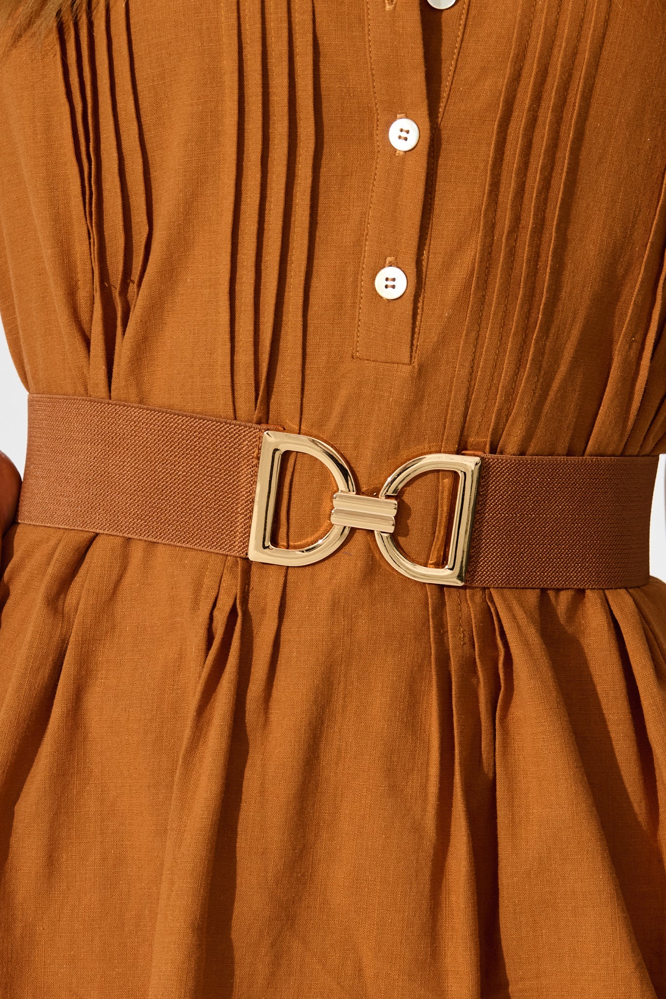 Carrie Belt in Brown Stretch