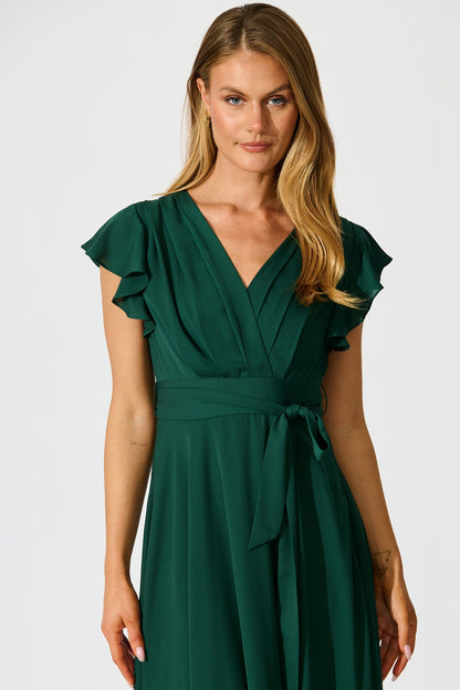 Wynter Maxi Dress in Emerald Chiffon