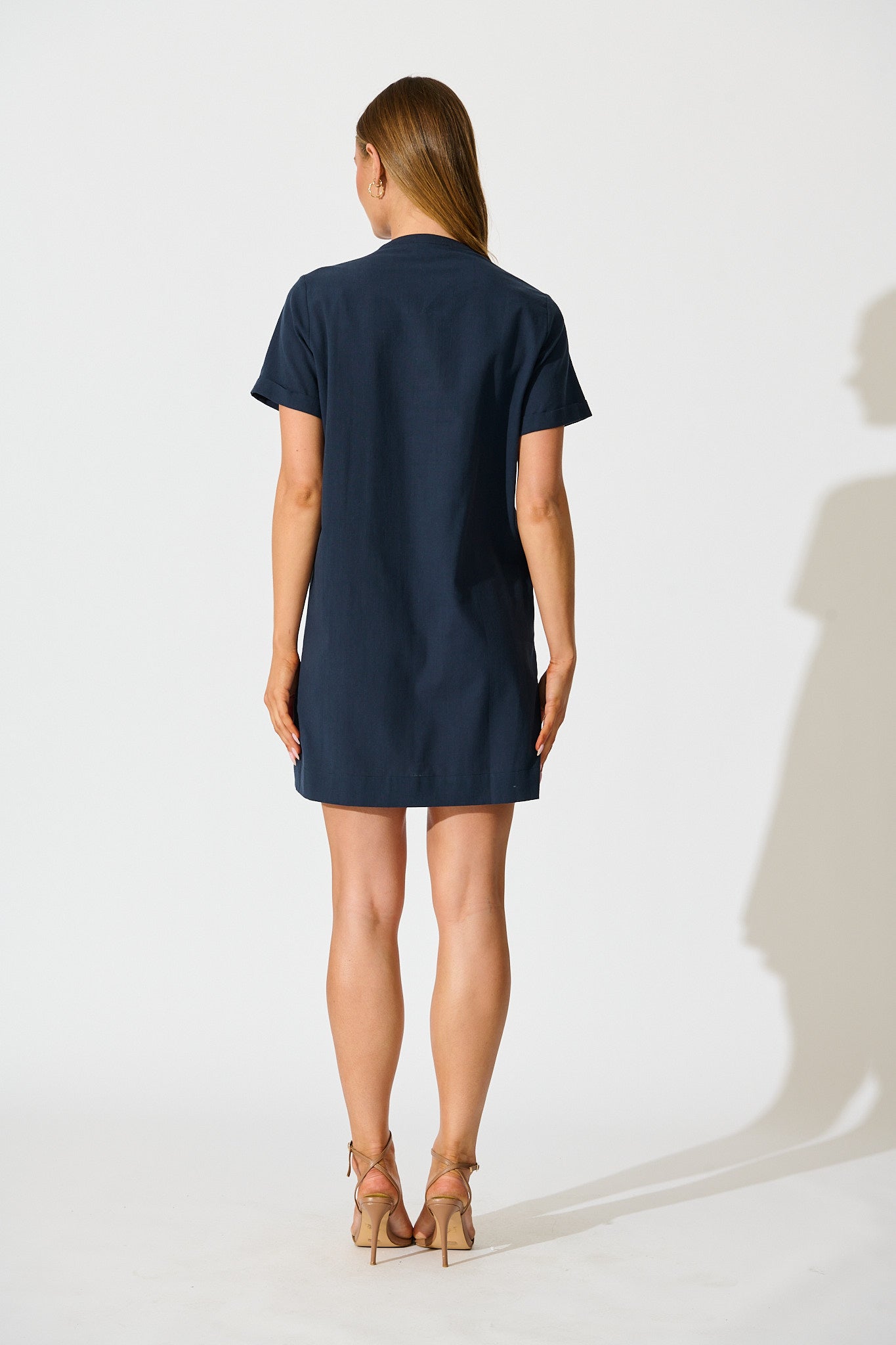 Ivory Fields Smock Dress in Navy Cotton