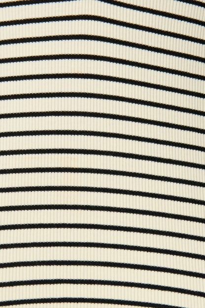 Leighton Top in Cream with Black Stripe Cotton Blend