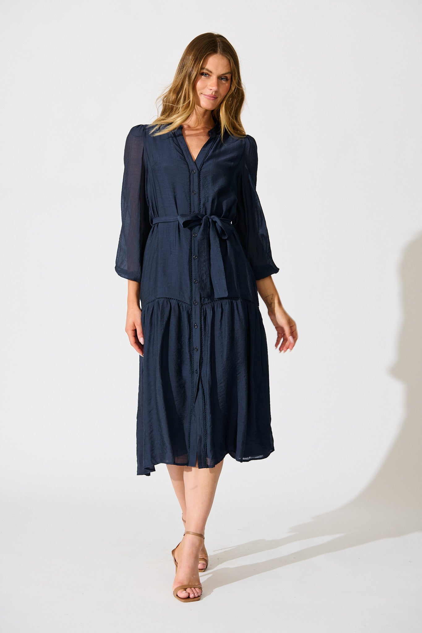 Sloane Midi Dress in Navy