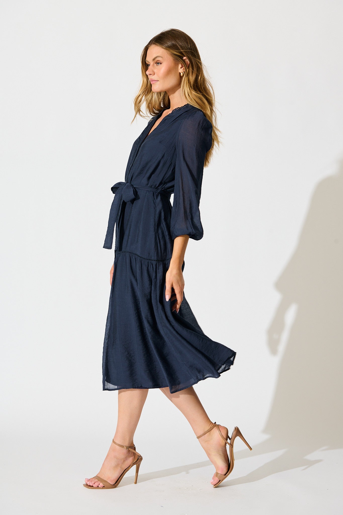 Sloane Midi Dress in Navy
