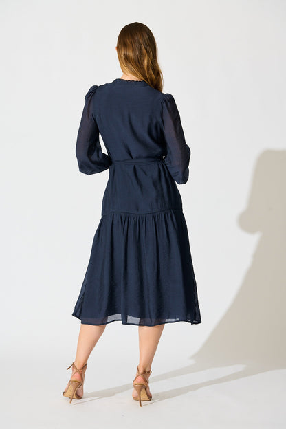 Sloane Midi Dress in Navy