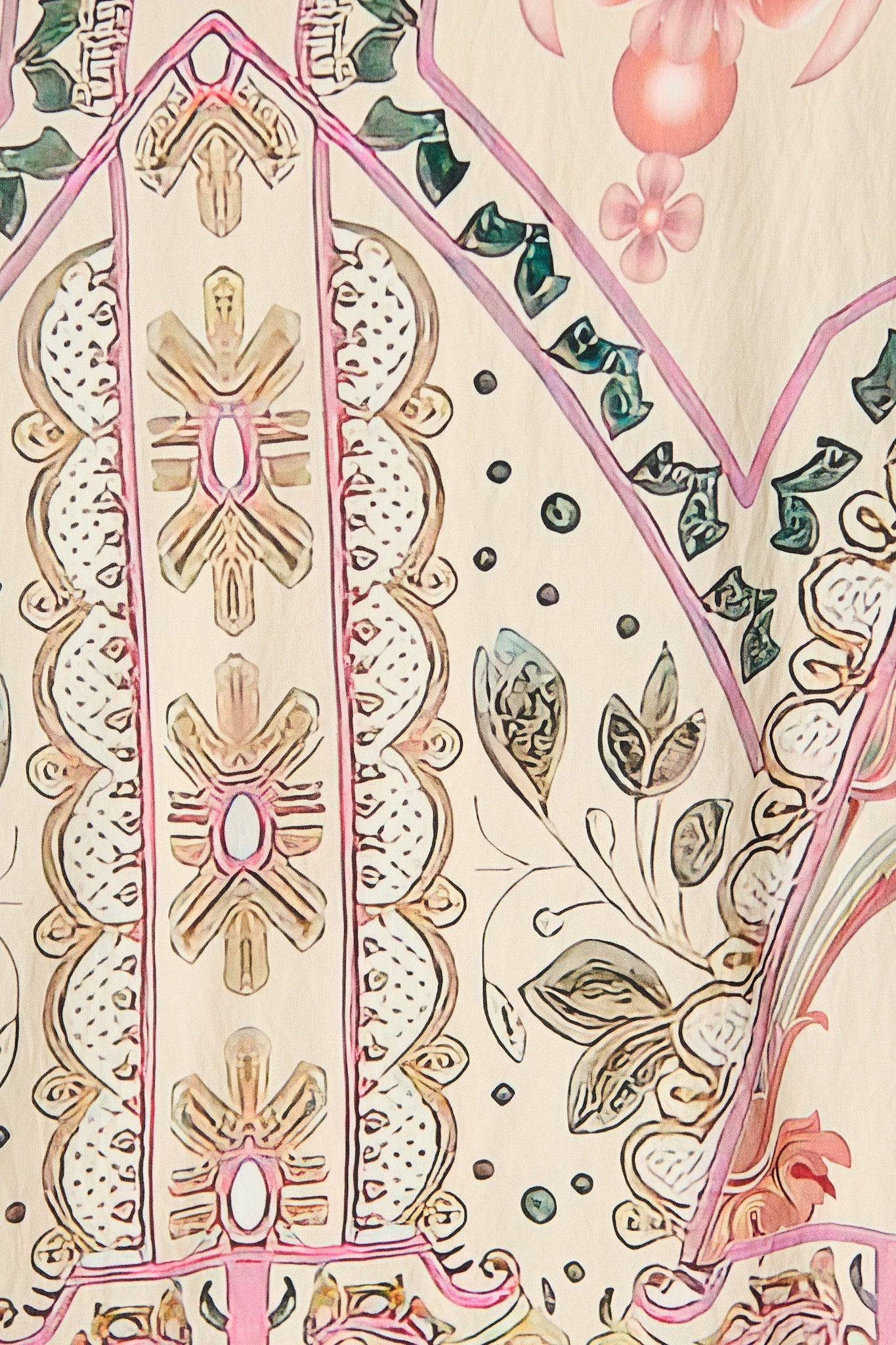 Sylvie Midi Shirt Dress in Cream with Blush Floral