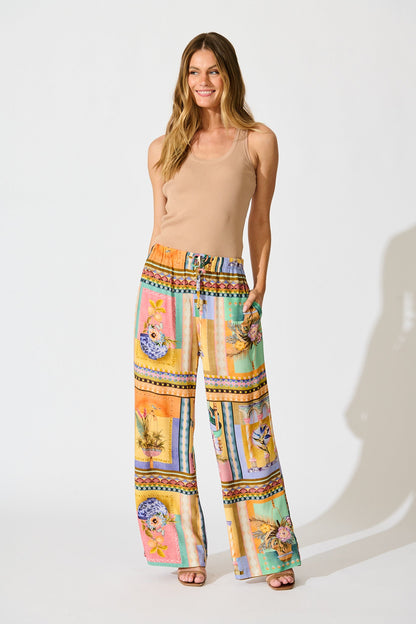 Galleria Pant in Multi Conversational Print