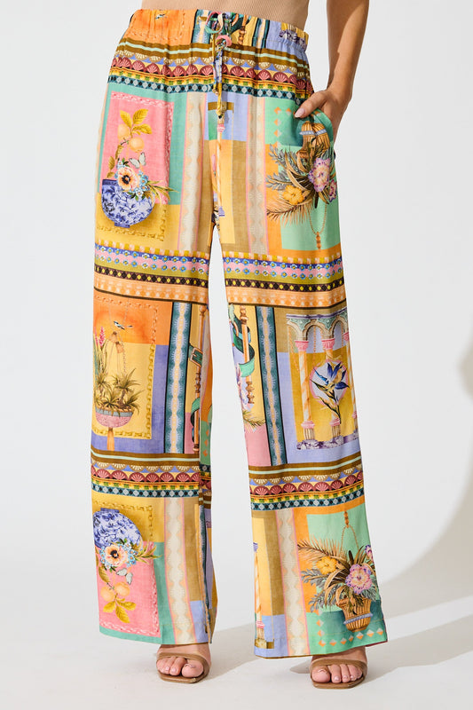 Galleria Pant in Multi Conversational Print