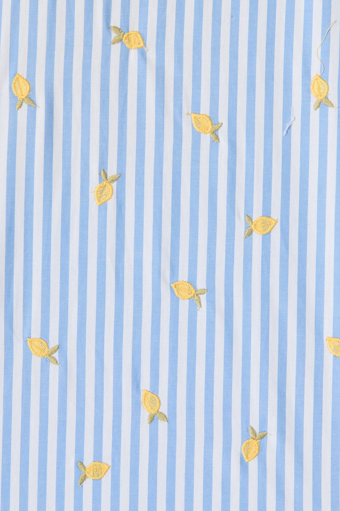 Lemon Lines Shirt in Blue Stripe with Lemon Embroidery