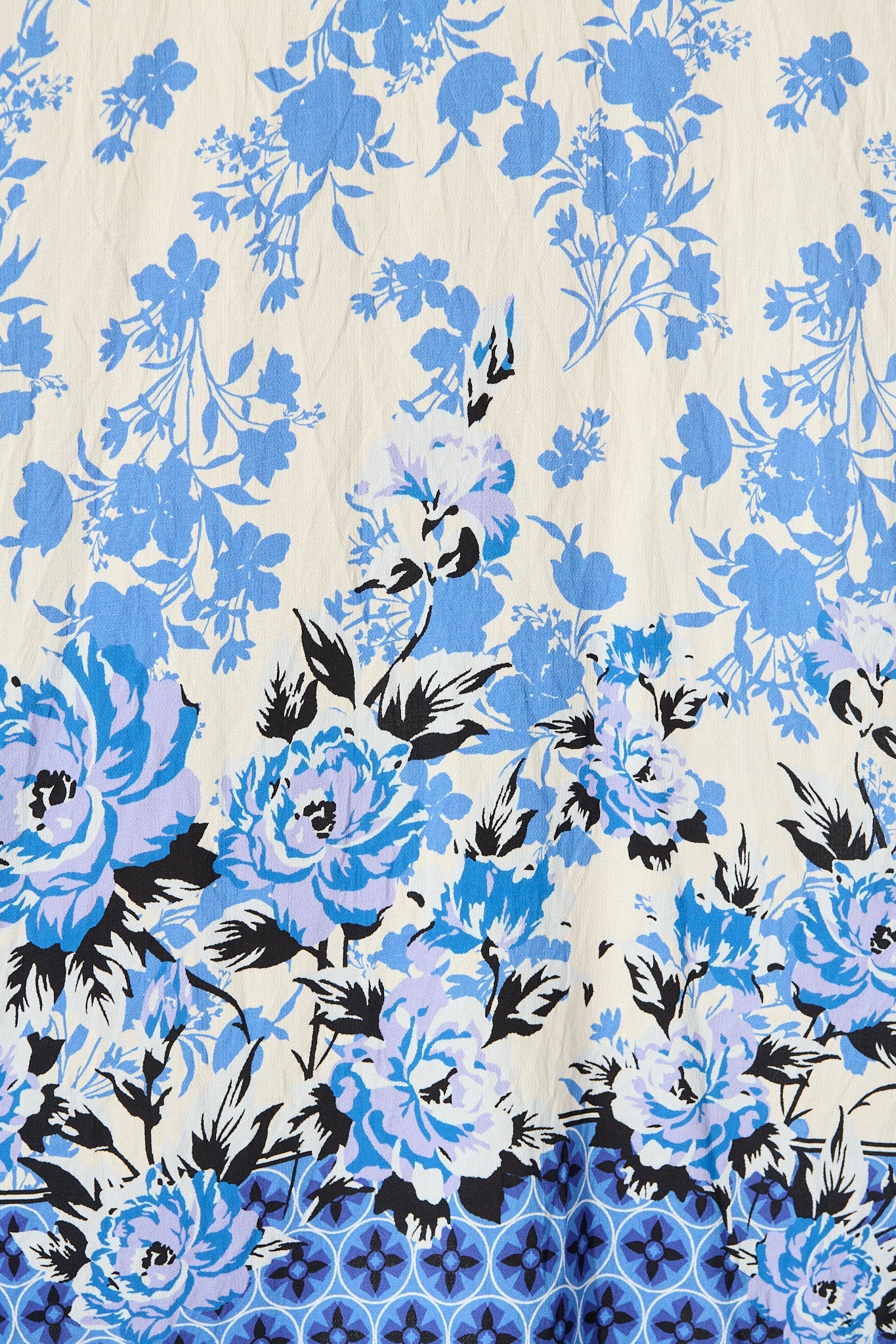 Fayda Maxi Sundress in Blue Floral Linen Blend