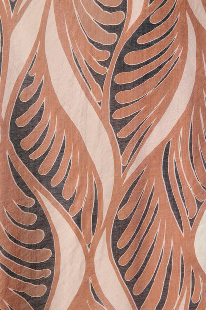 Tessa Maxi Shirt Dress in Brown with Tan Cotton Blend